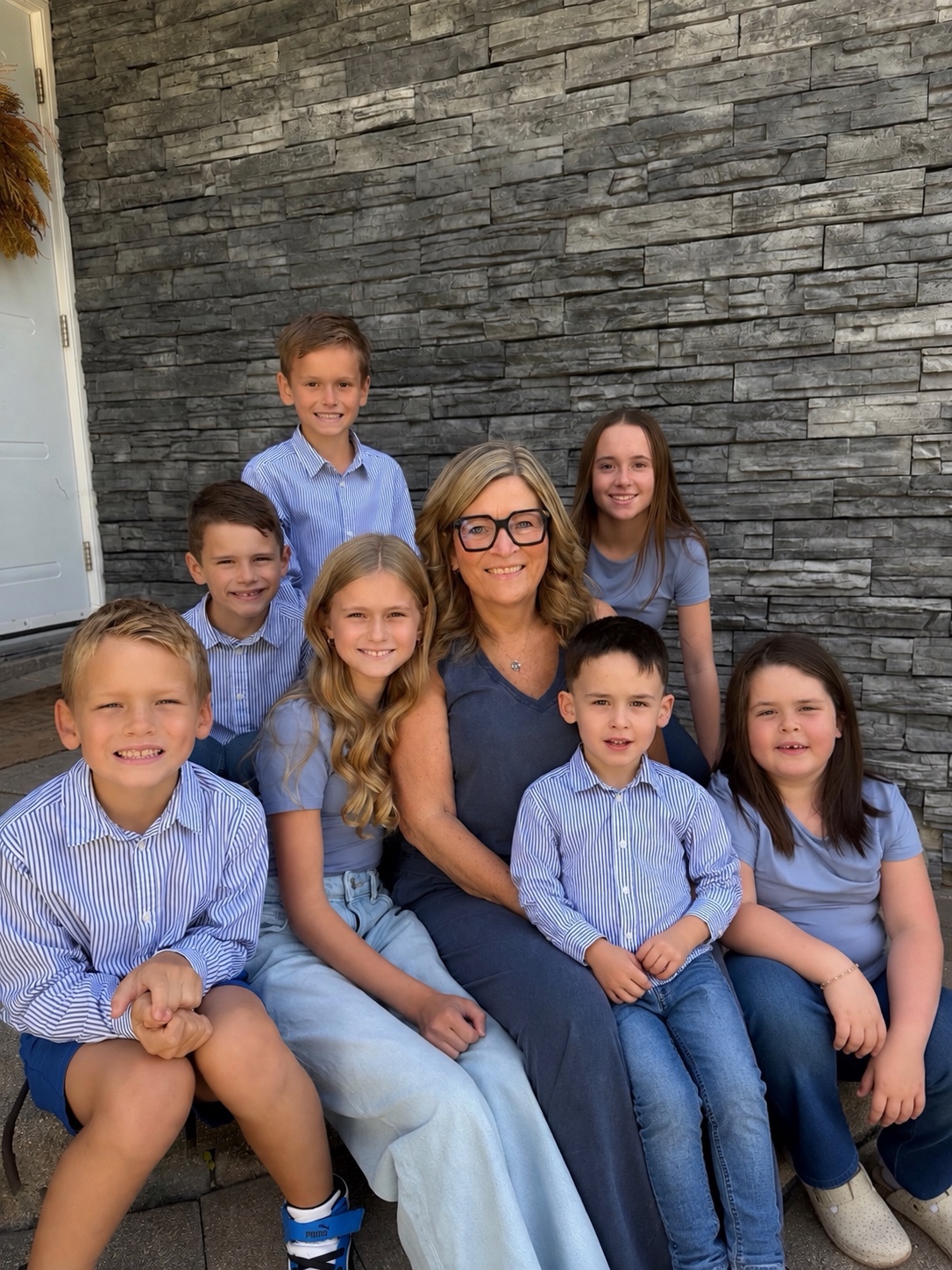 Janet Belluk with her grandchildren